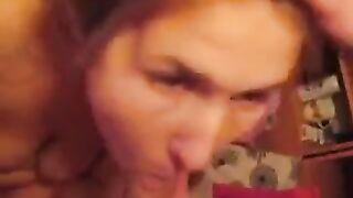He finished in her mouth, a typical homemade scene