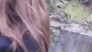 A girl isn't embarrassed to make a blowjob in public places, she loves it