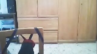 A girl has sex in front of her husband's webcam