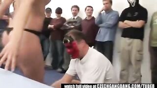 Abnormal model has a dirty mouth for boys