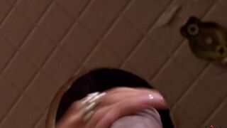 A woman sucked dick through a hole in the toilet bowl
