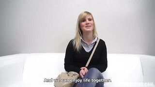 Blonde babe from the Czech Republic gets fucked on casting