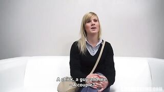 Blonde babe from the Czech Republic gets fucked on casting