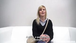 Blonde babe from the Czech Republic gets fucked on casting