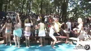 A young couple enjoy outdoor fun without any inhibitors