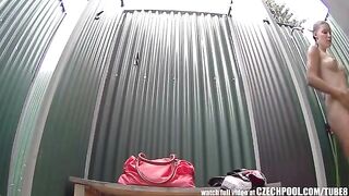 A secret camera was secretly filming a girl in the shower
