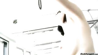 The balls were neatly placed in the vagina and closed