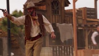 The cowboy punished a girl but licked her sweet clitoris