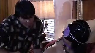 The mistress plays a BDSM game with her client