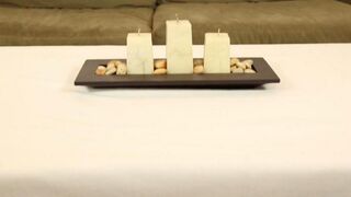 The masseuse Chloe Amur fingers her client under the table