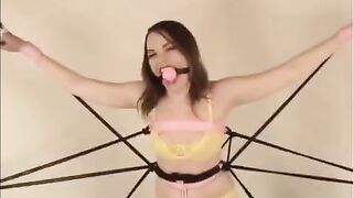 The girl Diana was tied up and prepared for a hard sex
