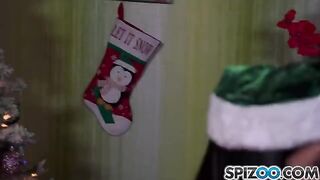 Two Snow Maidens fucked by a fat Santa Claus in a steamy threesome