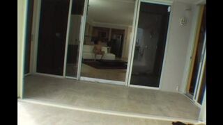 A sexy girl is having fun with a guy at the hotel