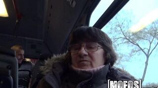 Babe fucked in her ass right on the bus