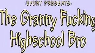 He managed to get his dick in the granny’s pantyhose crotch