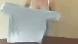 A chick with big milk is giving a master class on how to do it