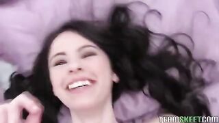 Amateur brunette girl fucked at home in a passionate session