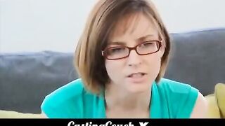 Small tits brunette gets fucked during her casting session