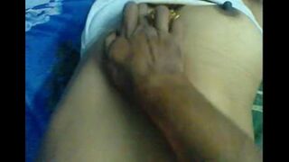 Husband massages her nipples with oil, she's screaming with pleasure
