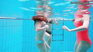 Naked beauties in the pool, hidden camera captured it all