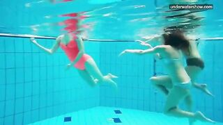 Naked beauties in the pool, hidden camera captured it all