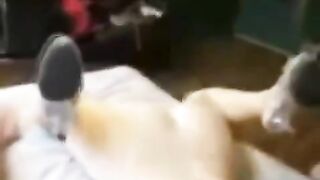 A sexy girl was caught and thrown on the bed with passion