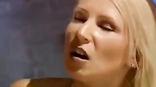 The beautiful woman was tied up and fucked by two men