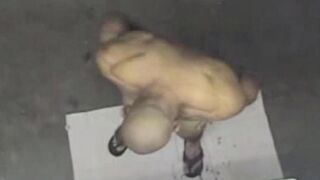 Nude man caught on camera in the shower