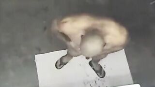 Nude man caught on camera in the shower