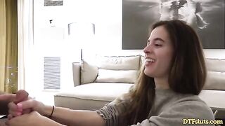 Fit slut Abbie Maley gets fucked hard by James Deen at home