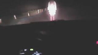 A sexy woman was exercising outdoors when a stranger approached her