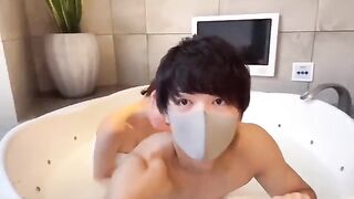 Japanese guy is famous for his ability to cum huge amount of sticky sperm