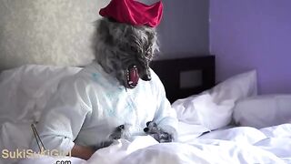 Redhead girl fucked by a wolf in a steamy, passionate encounter