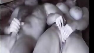 A fat woman is fucking without any shame on cam