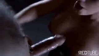 A related slave was forced to lick the pussy of a wealthy lady in an intense domination scene
