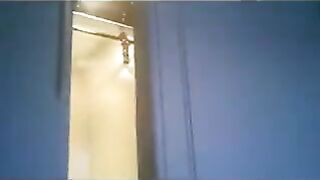 The wife ran in a thong around the apartment, her husband chasing after her