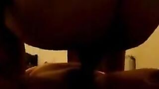 A woman with a sagging belly gets fucked by two men