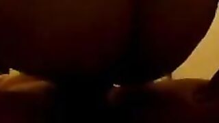 A woman with a sagging belly gets fucked by two men