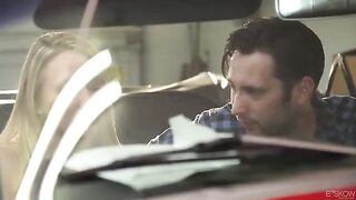 A red car is the place for passionate sex in this hot vid