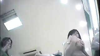 The hidden camera at the checkout captures a skirted chick