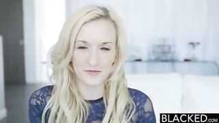 Fingered by a black guy while using a vibrator, blonde beauty is ready for everything