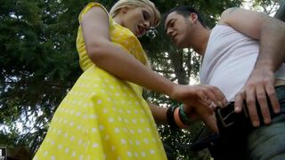 Babe fucked by her boyfriend on his motorcycle