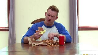 The wife lost a bet and had to fuck herself in front of her husband