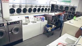 A lucky guy hooked Dillion Harper in the laundry, things got steamy