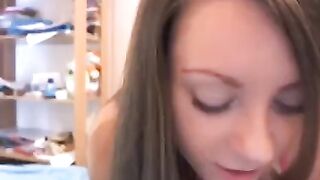 A charming Russian model with sensitive breasts poses on the camera