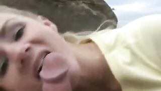 A dessert from sperm on the face of a naughty girl