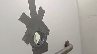 Hole digging in the club toilet by a member