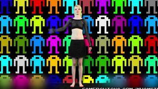 A hot blondie does a striptease dance in front of a crowd of eager men