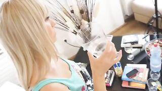 Busty blonde teen gets her big boobs filled with cock