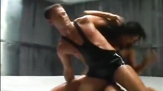 The fight turned into an oily sex session for the beautiful brunette